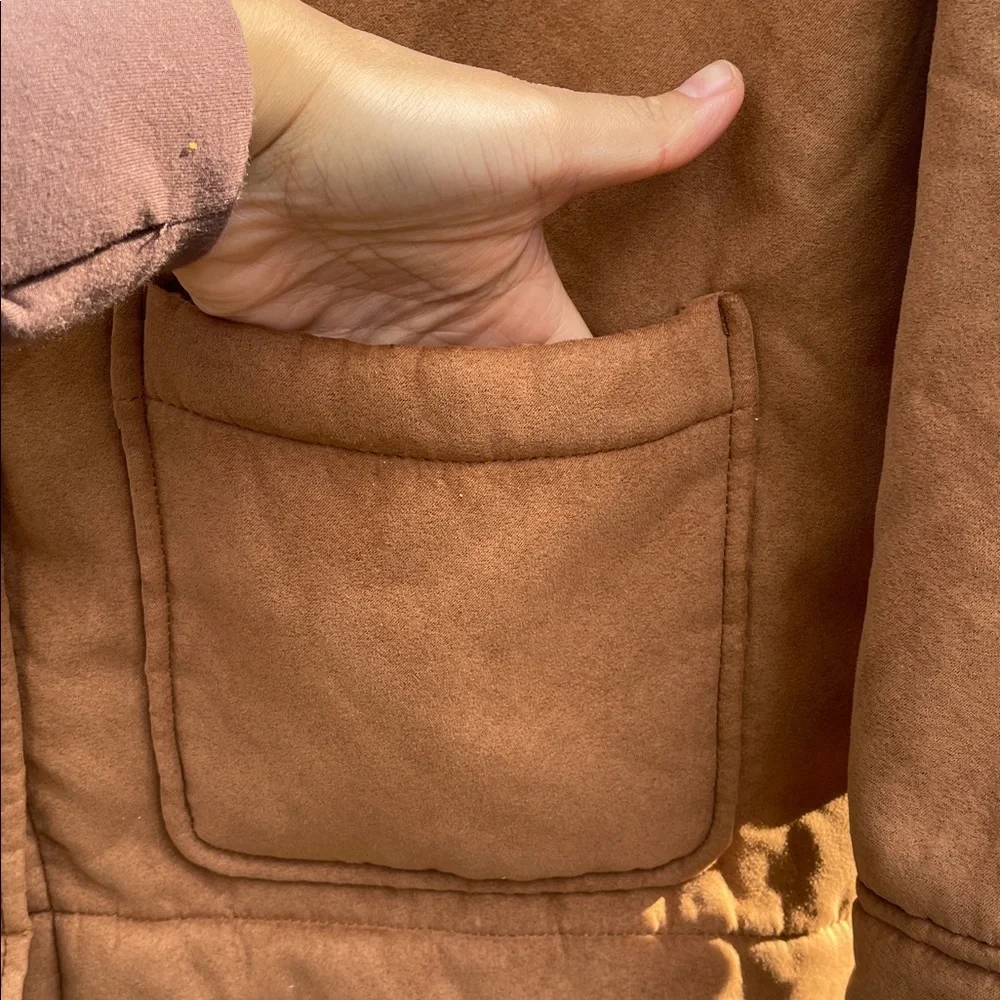 Boston Traders Tan Sherpa Jacket Size: Medium